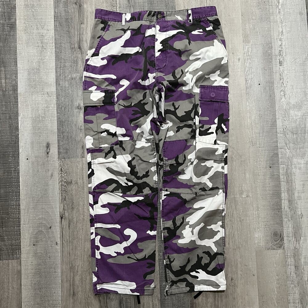 Rothco BDU Pants Mens Large Purple Camo Cargo Military Tactical Skater Baggy
